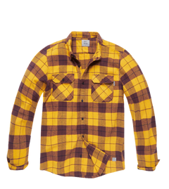 Vintage Industries Sem cămașă din flanelă, galbenă în carouri