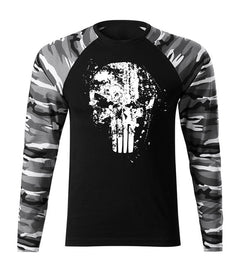 DRAGOWA Fit-T tricou cu mânecă lungă Frank The Punisher 160 g/m², metro