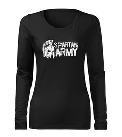 DRAGOWA Slim tricou de damă cu mânecă lungă Aristón 160 g/m², negru
