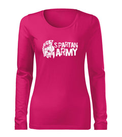 DRAGOWA Slim tricou de damă cu mânecă lungă Aristón 160 g/m², roz