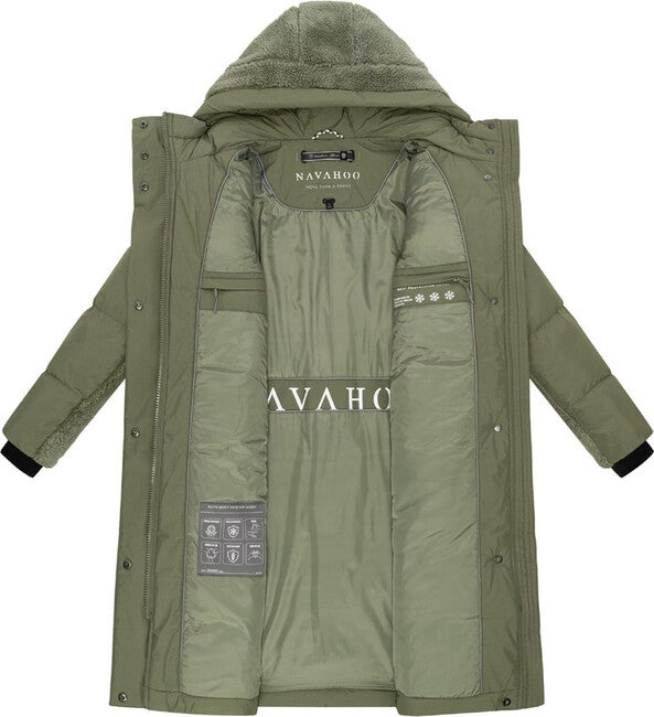 Navahoo Funkelteddy14 geacă de iarnă pentru femei, olive leaf
