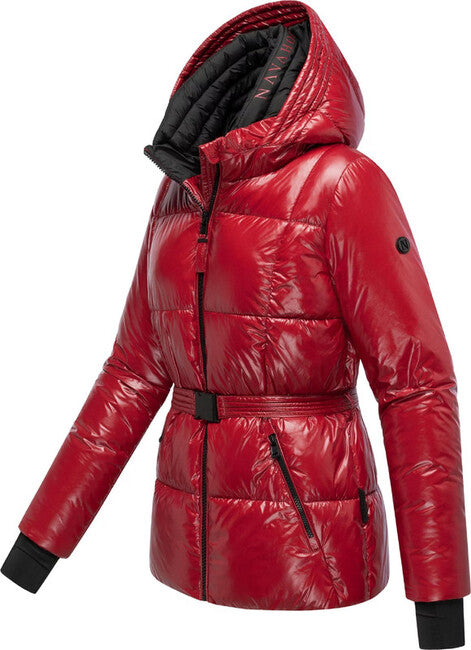 Navahoo EISGLANZ geacă de iarnă pentru femei cu glugă, dark red