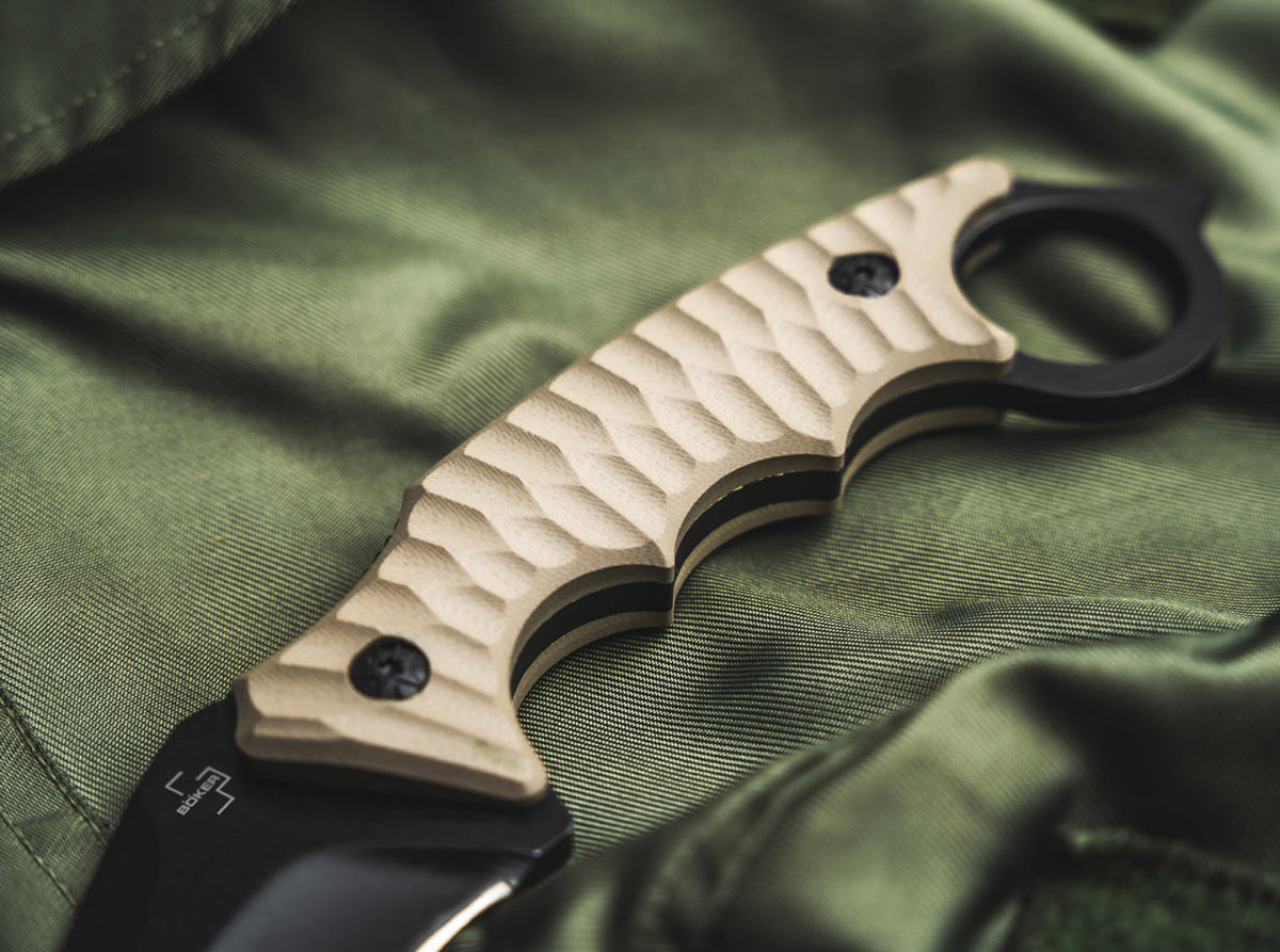 BÖKER® Plus Spike Karambit karambitový nôž, khaki, 21,5 cm
