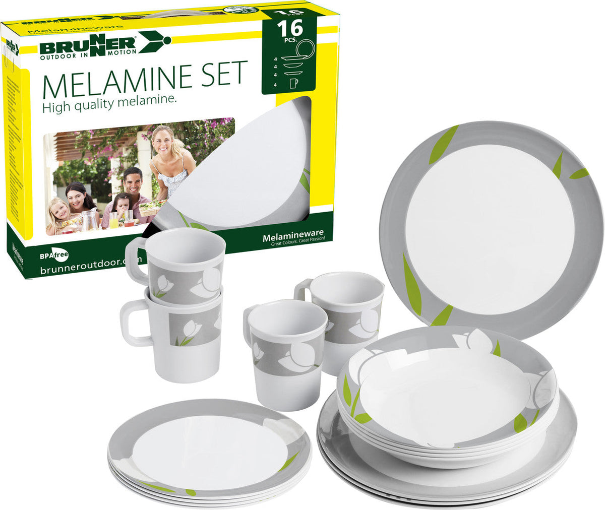 Brunner Melamine Set Tulip set de vase de bucătărie, alb