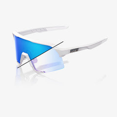 100% S3 Bastille LE ochelari de soare, Pearl White Glitter, Blue Mirror Photochromic