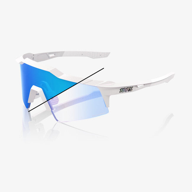 100% Speedcraft SL ochelari de soare, Bastille LE - Pearl White Glitter - Blue Mirror Photochromic