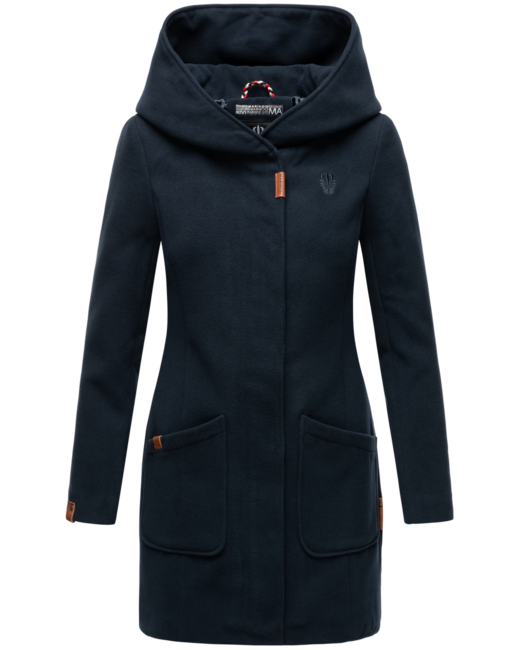 Marikoo MAIKOO palton de iarnă pentru femei cu glugă, Dark navy