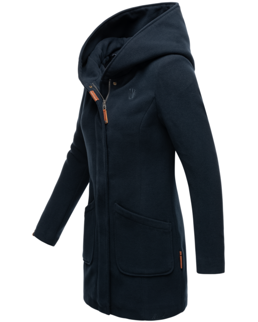 Marikoo MAIKOO palton de iarnă pentru femei cu glugă, Dark navy