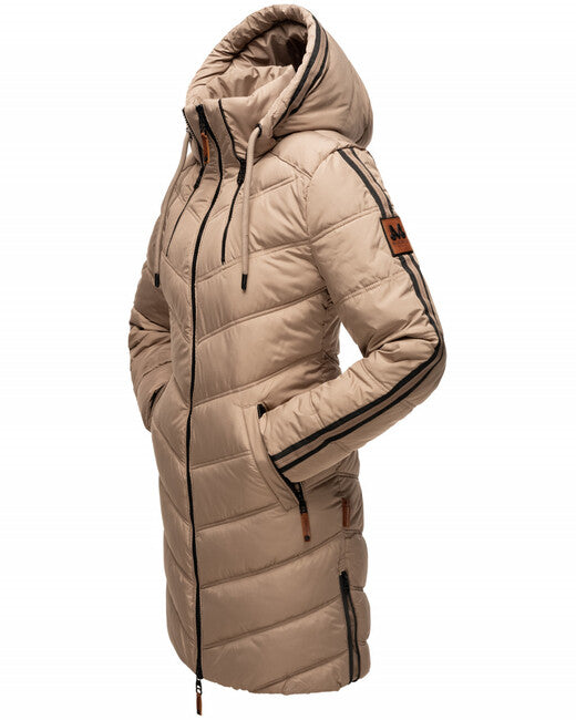 Marikoo ARMASA geacă de iarnă pentru femei, Taupe grey