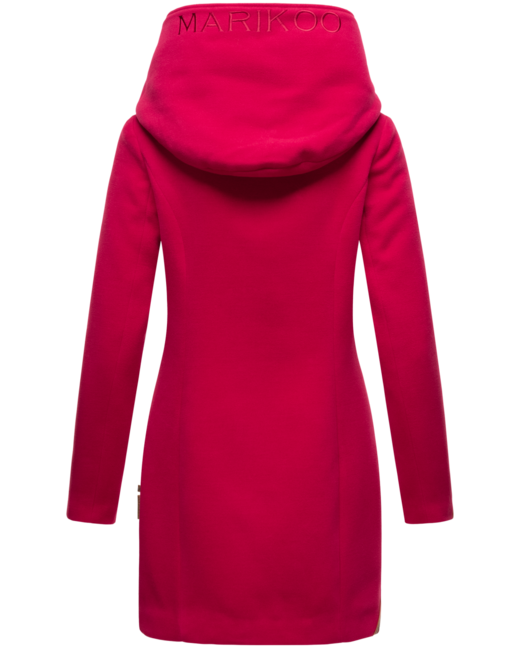 Marikoo MAIKOO palton de iarnă pentru femei cu glugă, fucsia