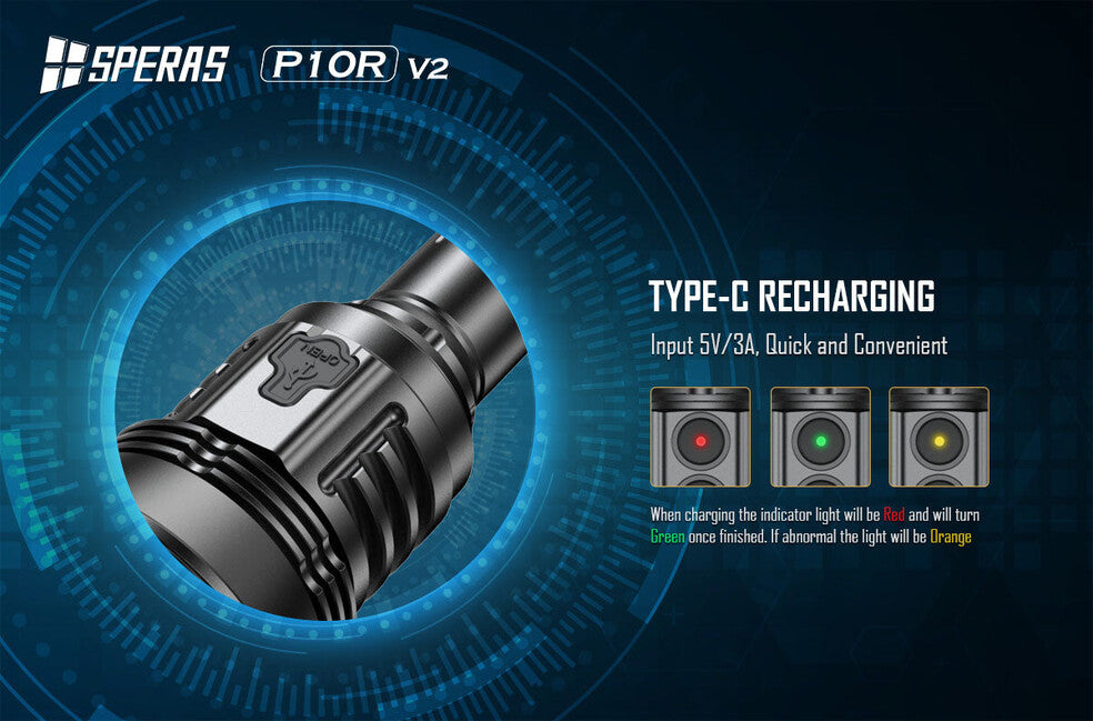Speras P10R V2 lanternă LED reîncărcabilă 10000LM