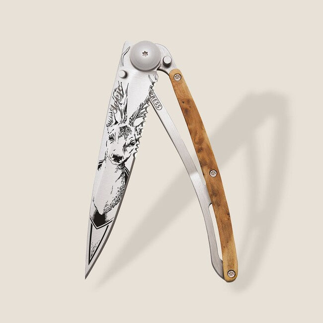 Deejo Serration briceag titan wood Deer