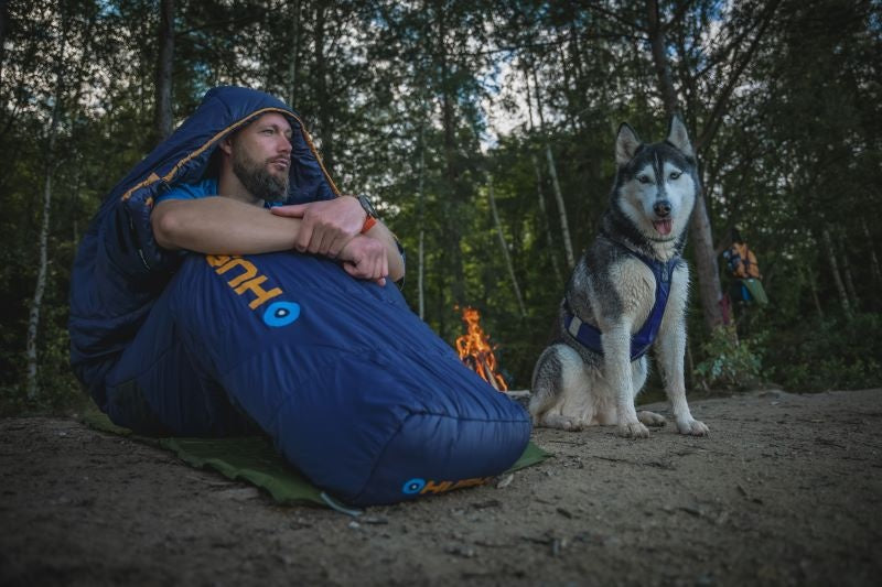 HUSKY Enjoy Long sac de dormit, albastru portocaliu