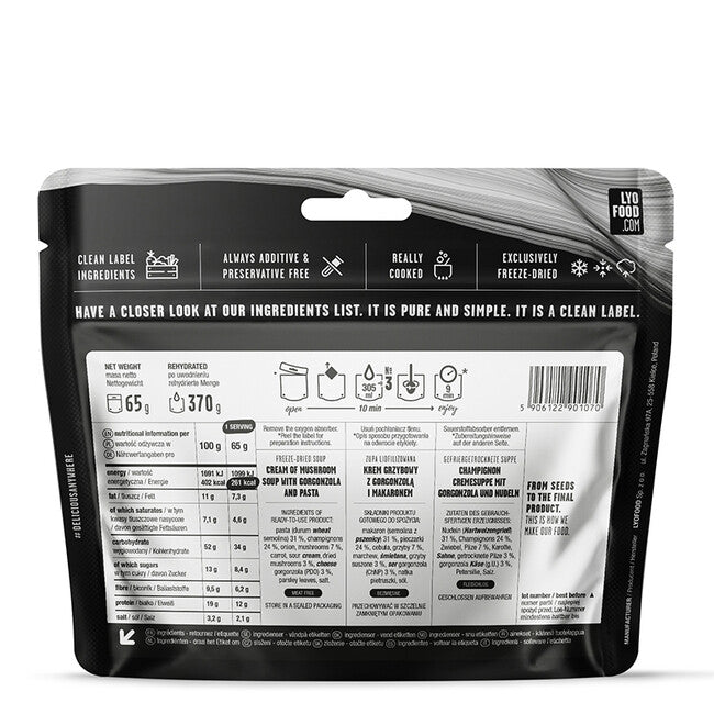 LYOfood supă cremă de ciuperci 370g