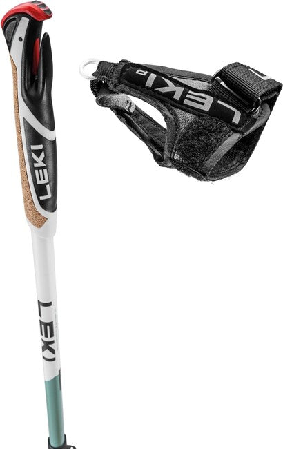 LEKI Spin Shark SL Nordic Walking bețe, albe-verde fum-antracit închis, 100 - 130 cm