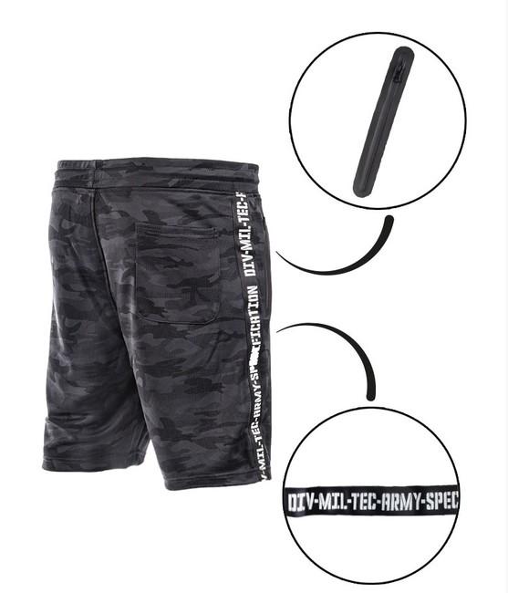Mil-Tec Training pantaloni de trening pentru bărbați scurți, Dark camo