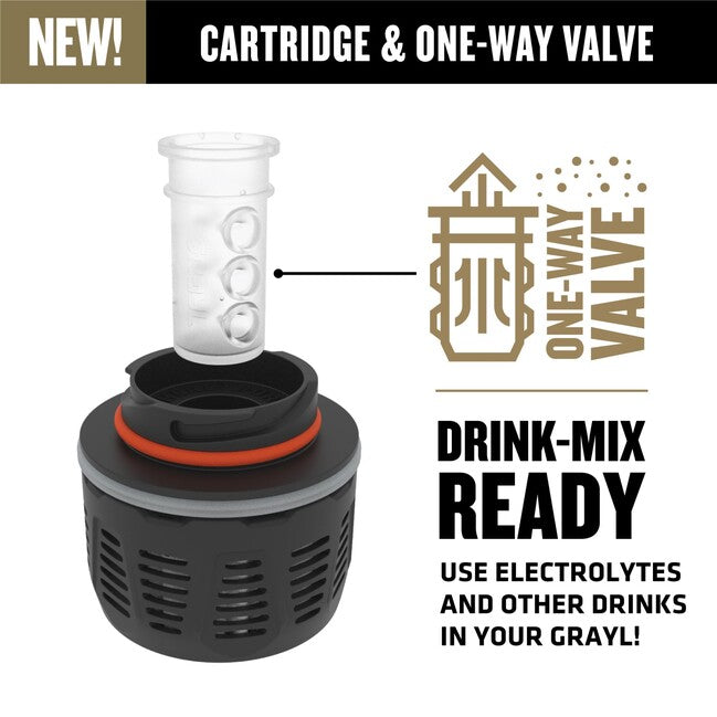 GRAYL GeoPress™ Titanium Purifier sticlă de filtrare + capac de gătit, Covert Black