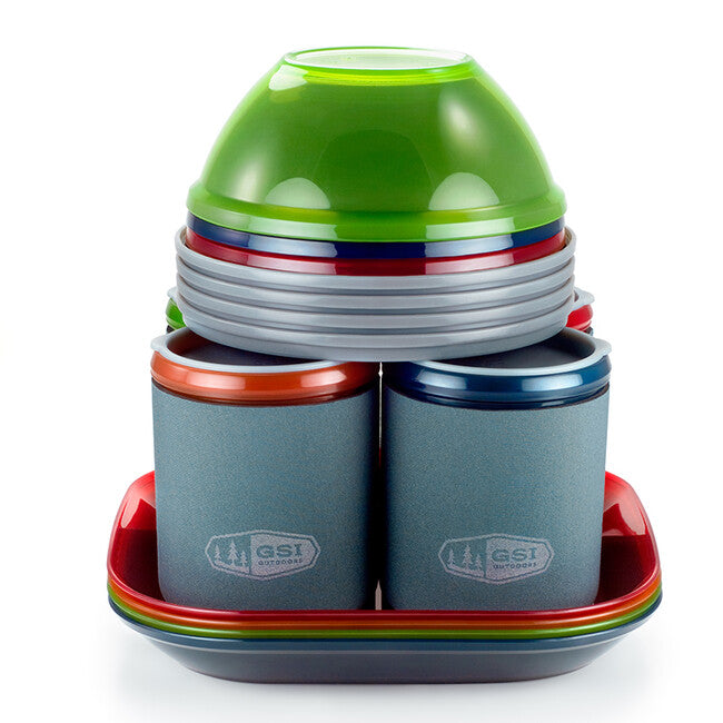 GSI Outdoors Infinity set de lux de farfurii pentru 4 persoane Multicolor Person Deluxe Tableset