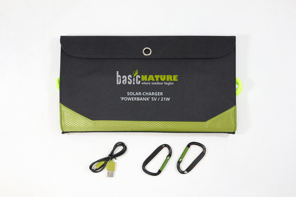 BasicNature Încărcător solar Powerbank 5V / 21W