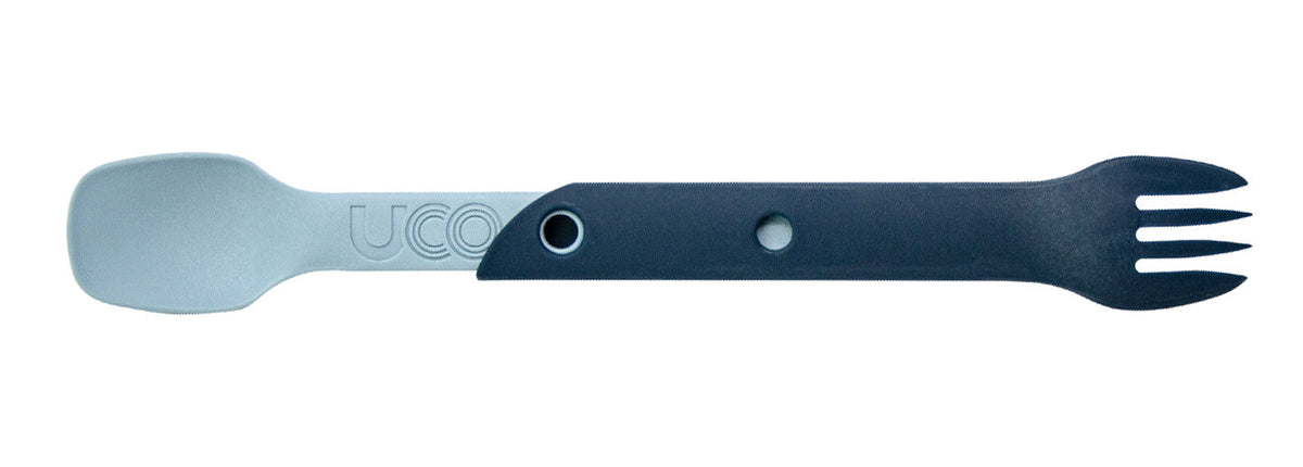 UCO Switch set extensibil de tacâmuri nylon Spork cu buclă de fixare și suport pentru furculiță, stoneblue