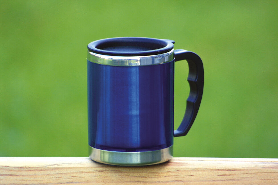 BasicNature MUG termocană din oțel inoxidabil, albastră, 0,42 l
