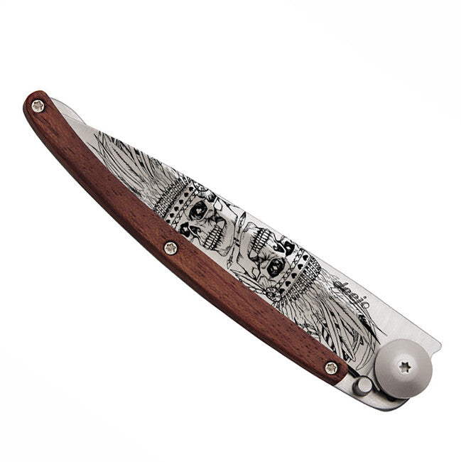 Deejo Tattoo briceag indian skull coral wood