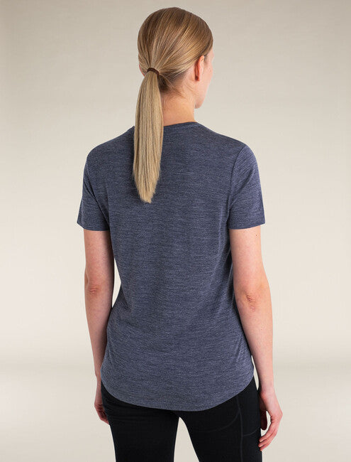 Icebreaker 125 Cool Lite Sphere III tricou merino pentru femei cu mânecă scurtă, bleumarin