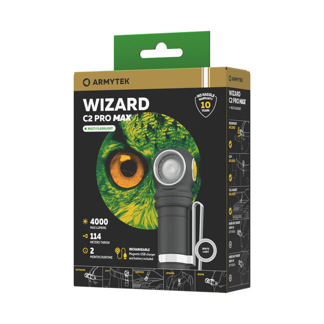 ArmyTek Wizard C2 Pro Max lanternă de mână LED cu suport magnetic alimentare acumulator 1440, White, 3720 lm