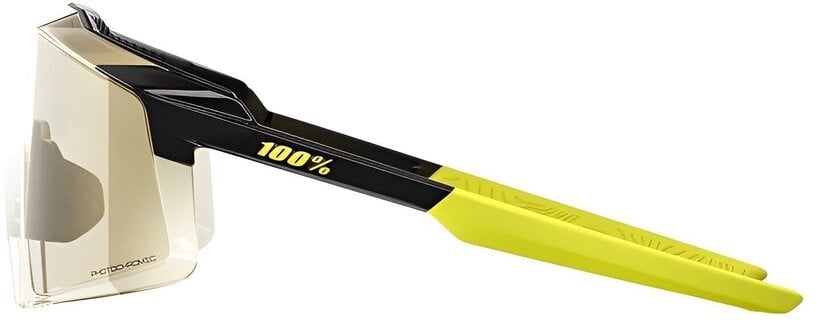 100% Aerocraft ochelari de soare, Gloss Metallic Black - Gold Mirror Photochromic