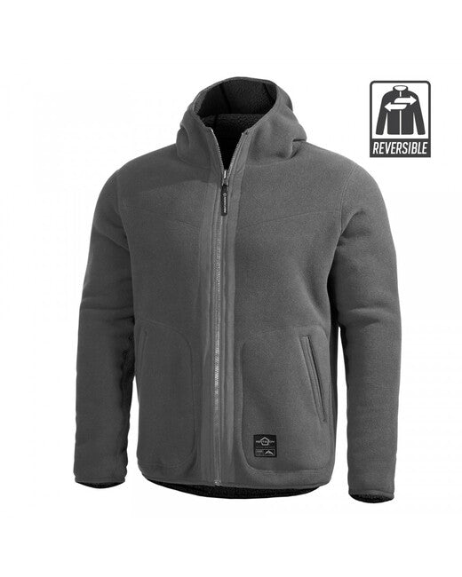 Pentagon Ianos Sherpa geacă fleece reversibilă pentru bărbați, neagră/gri