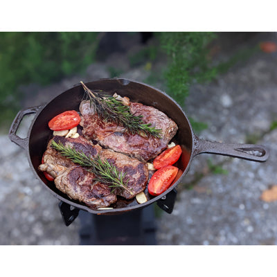 Origin Outdoors tigaie din fontă pentru foc, 26cm, 1,8L