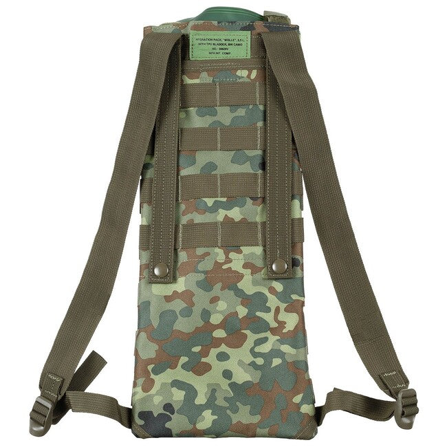MFH sac de hidratare MOLLE cu furtun TPU, 2,5 L, BW camo
