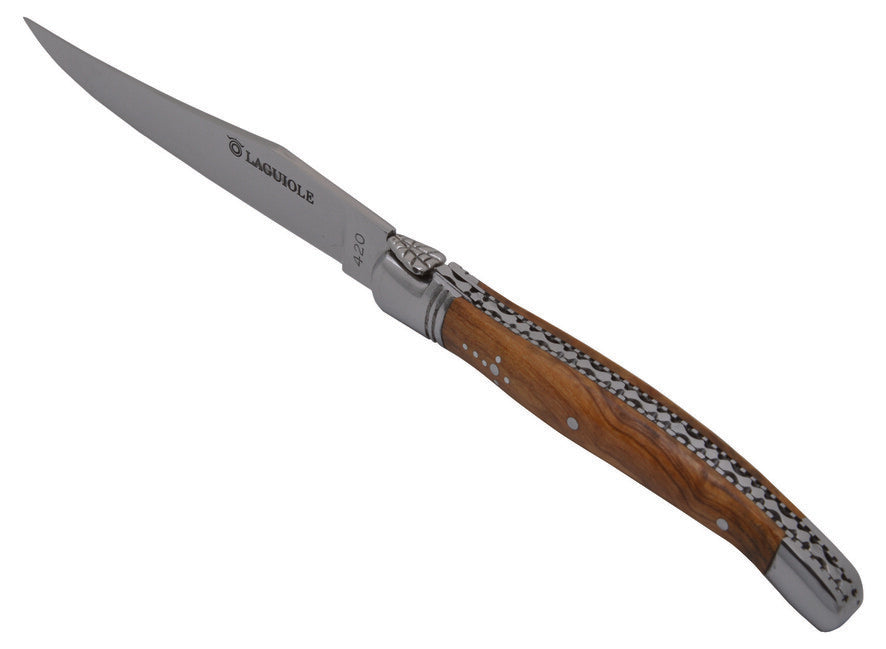 Laguiole DUB101 cuțit de friptură, lamă 11,5 cm, oțel 420, mâner lemn de măslin