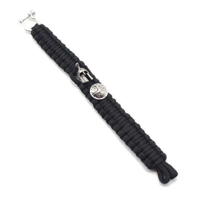 WARAGOD Spartan brățară paracord cu cataramă din metal Hanta, neagră