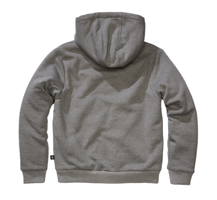 Brandit Sweatjacket hanorac pentru bărbați cu căptușeală caldă Teddylining, gri melange închis
