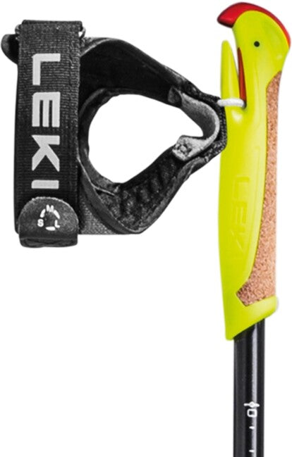 LEKI XTA 6.5 Vario Jr. bețe de schi, negre-alb-galben neon, 125 - 145 cm