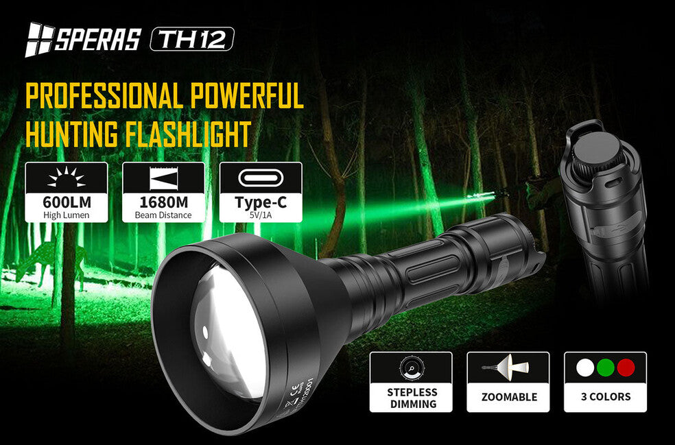 Speras TH12K set lanternă de vânătoare 1680M 600LM