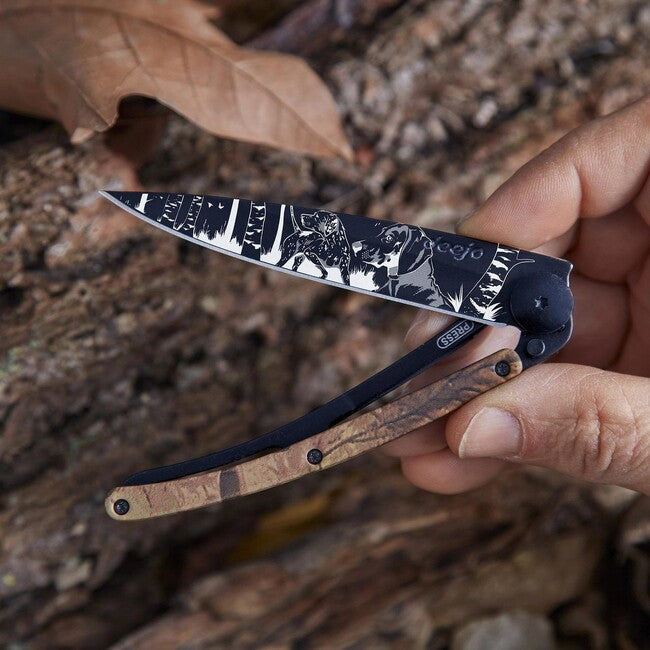 Deejo Tattoo briceag black brown camo Hunting Day