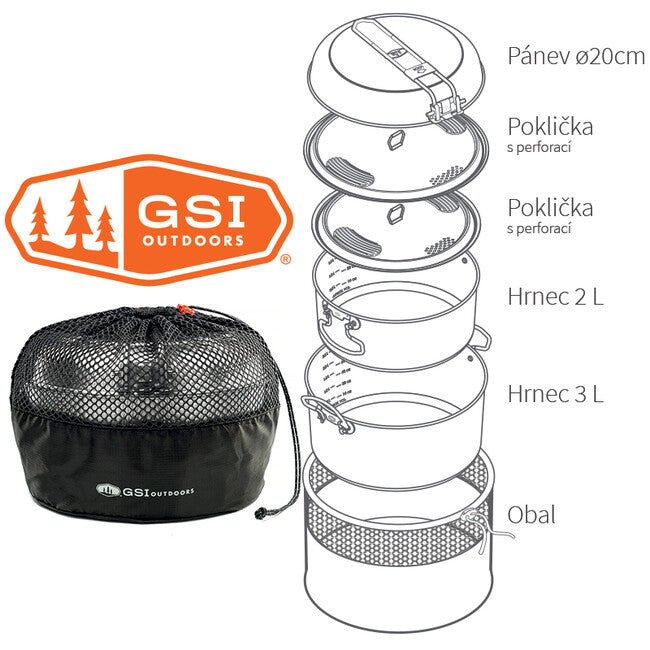 GSI Outdoors Glacier set de camping pentru tacâmuri 2+3 l