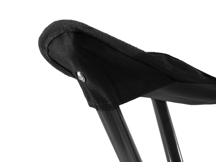 BasicNature Travelchair scaun cu trei picioare din oțel, negru