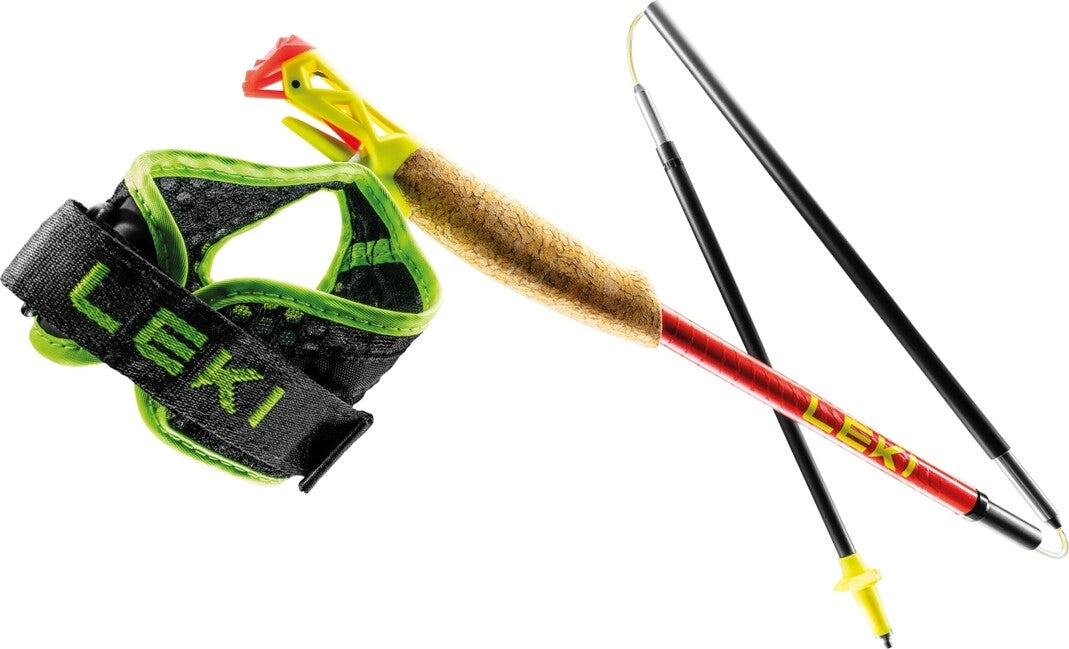 LEKI Ultratrail FX.One Superlite Trail Running bețe, roșii clar-galben neon-carbon natural