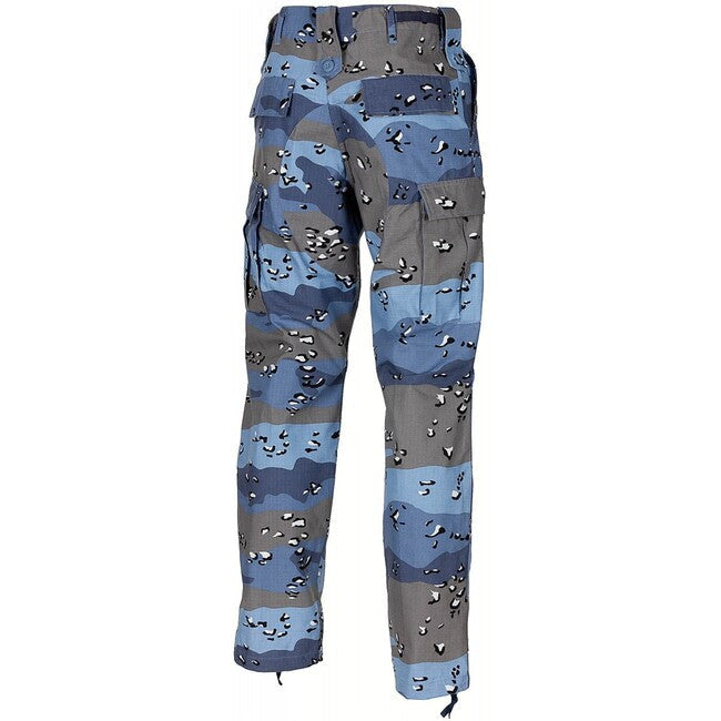 MFH US Combat BDU pantaloni Rip stop, chocolate chip albastru camo