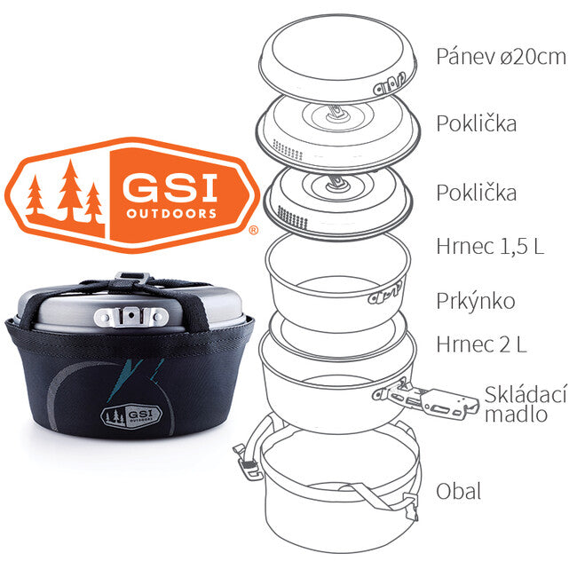 GSI Outdoors Pinnacle Base Camper set de camping pentru tacâmuri
