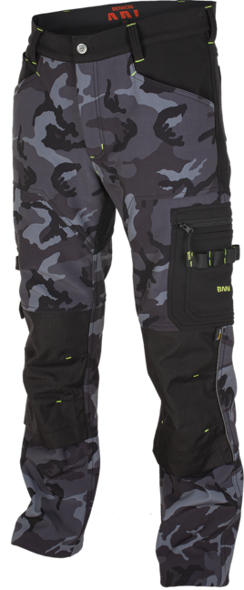 BENNON CAMOS pantaloni softshell, negri/gri