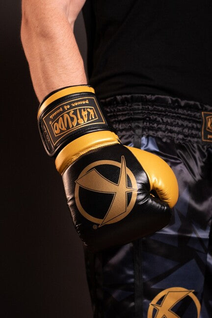 Katsudo Fight mănuși de box, negre auriu