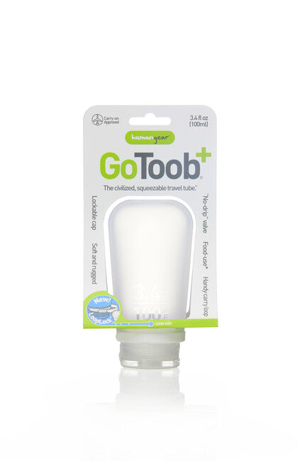 Humangear GoToob+ sticlă de călătorie din silicon 100 ml, transparent