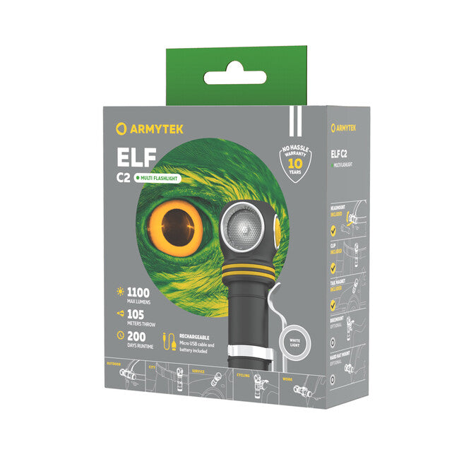 ArmyTek Elf C2 LED lanternă de mână alb rece, alimentară din acumulator, 1100 lm, 4800 h, 65 g