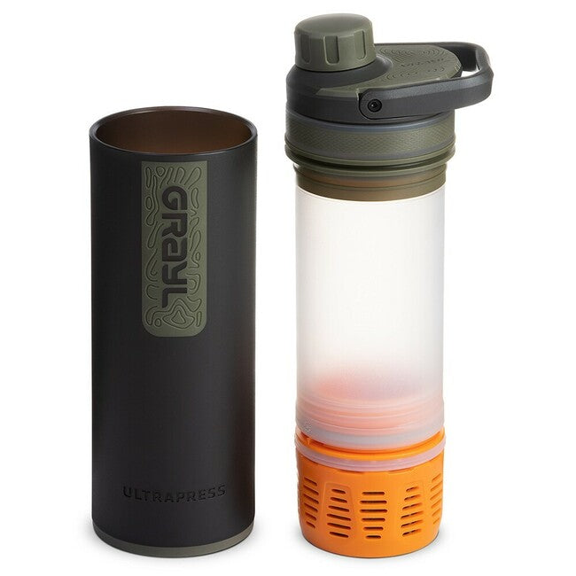 GRAYL UltraPress sticlă de filtrare 500 ml, neagră-verde