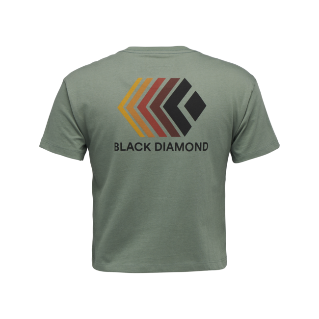 Black Diamond Faded tricou crop cu mânecă scurtă pentru femei, laurel green