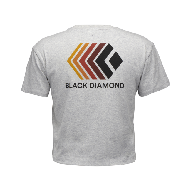 Black Diamond Faded tricou crop cu mânecă scurtă pentru femei, nickel heather